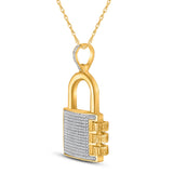10kt Yellow Gold Mens Round Diamond Combination Lock Charm Pendant 3/4 Cttw