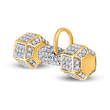10kt Yellow Gold Mens Round Diamond Dumbbell Charm Pendant 1 Cttw