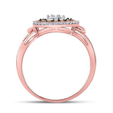 10kt Rose Gold Womens Round Brown Diamond Flower Cluster Ring 1/2 Cttw