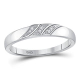 10kt White Gold His Hers Round Diamond Cluster Matching Wedding Set 1/10 Cttw