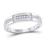 10kt White Gold His Hers Round Diamond Cluster Matching Wedding Set 1/2 Cttw
