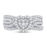 10kt Yellow Gold Round Diamond Bridal Wedding Ring Band Set 1/2 Cttw
