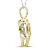 14kt Yellow Gold Womens Princess Diamond Heart Pendant 1 Cttw