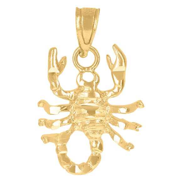 10kt Yellow Gold Womens Mens Unisex Scorpion Ht:20.4mm x W:12.9mm Animal Charm Pendant