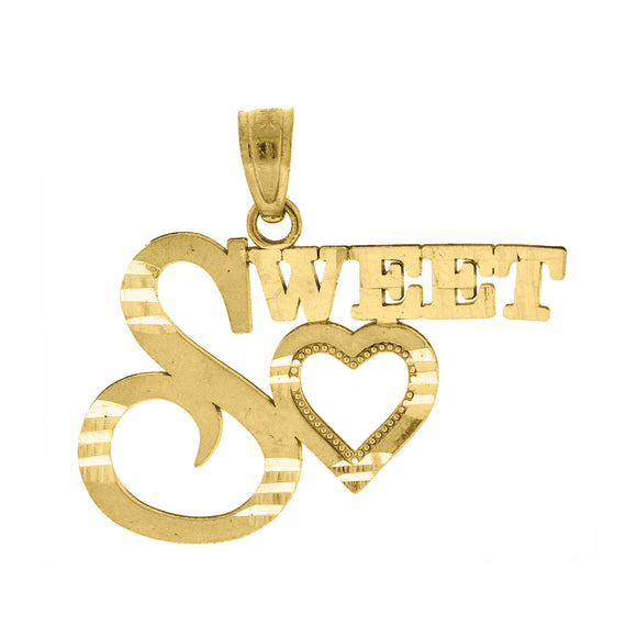 10kt Yellow Gold Womens Sweet Heart Charm Pendant