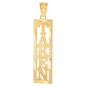 10kt Yellow Gold Unisex Diamond-cut Taken Charm Pendant