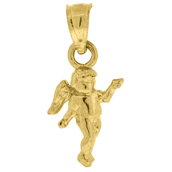 10kt Yellow Gold Unisex Angel Ht:17.9mm x W:8.7mm Religious Charm Pendant