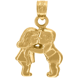 10kt Yellow Gold Baby Girl Boy Twin Charm Pendant