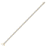 10kt Yellow Gold Womens Round Diamond Link Fashion Bracelet 2 Cttw