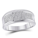 10kt White Gold His Hers Round Diamond Square Matching Wedding Set 5/8 Cttw