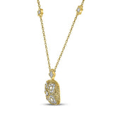 Sterling Silver Womens Round Diamond Filigree Fashion Necklace 1/10 Cttw