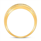 14kt Yellow Gold Mens Round Diamond Wedding Single Row Band Ring 1/2 Cttw