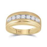 14kt Yellow Gold Mens Round Diamond Wedding Band Ring 7/8 Cttw