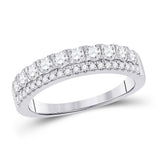 10kt White Gold Womens Round Diamond Anniversary Ring 3/4 Cttw