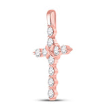14kt Rose Gold Womens Round Diamond Bound Cross Pendant 1 Cttw