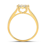 14kt Yellow Gold Round Diamond Halo Bridal Wedding Engagement Ring 1/2 Cttw