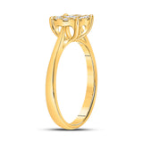 14kt Yellow Gold Round Diamond Halo Bridal Wedding Engagement Ring 1/2 Cttw