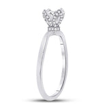 14kt White Gold Womens Round Diamond Solitaire Bridal Wedding Engagement Ring 5/8 Cttw