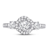 14kt White Gold Round Diamond Solitaire Bridal Wedding Engagement Ring 1 Cttw