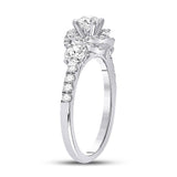 14kt White Gold Round Diamond Solitaire Bridal Wedding Engagement Ring 1 Cttw