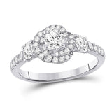 14kt White Gold Round Diamond Solitaire Bridal Wedding Engagement Ring 1 Cttw