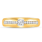 10kt Yellow Gold Mens Round Diamond Solitaire Wedding Ring 1/2 Cttw