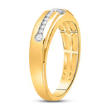 10kt Yellow Gold Mens Round Diamond Solitaire Wedding Ring 1/2 Cttw