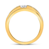 10kt Yellow Gold Mens Round Diamond Solitaire Wedding Ring 1/2 Cttw