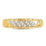 10kt Yellow Gold Mens Round Diamond Wedding Band Ring 1/5 Cttw
