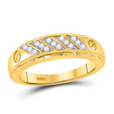 10kt Yellow Gold Mens Round Diamond Wedding Band Ring 1/5 Cttw