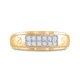 10kt Yellow Gold Mens Round Diamond Wedding Band Ring 3/8 Cttw