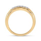 10kt Yellow Gold Mens Round Diamond Wedding Band Ring 3/8 Cttw