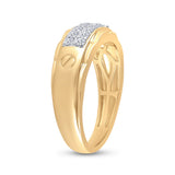 10kt Yellow Gold Mens Round Diamond Wedding Band Ring 3/8 Cttw