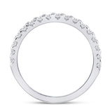14kt White Gold Womens Round Diamond Wedding Machine-Set Band 1/2 Cttw