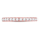 14kt Rose Gold Womens Round Diamond Wedding Machine-Set Band 1/2 Cttw