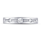 14kt White Gold Womens Round Diamond Wedding Band 1/4 Cttw