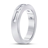 14kt White Gold Womens Round Diamond Wedding Band 1/4 Cttw