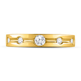 14kt Yellow Gold Womens Round Diamond Wedding Band 1/4 Cttw