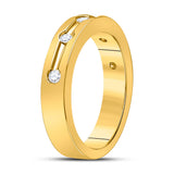 14kt Yellow Gold Womens Round Diamond Wedding Band 1/4 Cttw