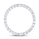 14kt White Gold Womens Round Diamond Machine-Set Band Ring 1/8 Cttw