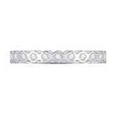 14kt White Gold Womens Round Diamond Machine-Set Band Ring 1/5 Cttw