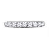 14kt White Gold Womens Round Diamond Anniversary Wedding Band 1/2 Cttw