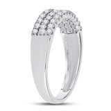 14kt White Gold Womens Round Diamond Classic Anniversary Ring 1/2 Cttw