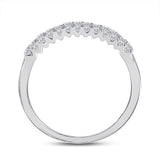 14kt White Gold Womens Round Diamond Classic Anniversary Ring 1/2 Cttw