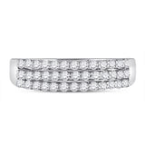 14kt White Gold Womens Round Diamond Classic Anniversary Ring 1/2 Cttw