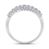 14kt White Gold Womens Round Diamond Classic Anniversary Band Ring 3/4 Cttw