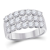 14kt White Gold Womens Round Diamond Anniversary Band Ring 2 Cttw
