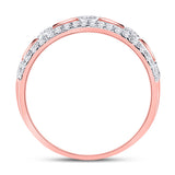 10kt Rose Gold Womens Round Diamond Anniversary Ring 1/2 Cttw