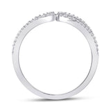 10kt White Gold Womens Round Diamond Negative Space Heart Ring 1/5 Cttw