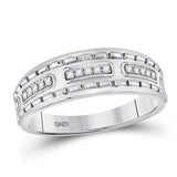 14kt White Gold His Hers Round Diamond Cluster Matching Wedding Set 5/8 Cttw
